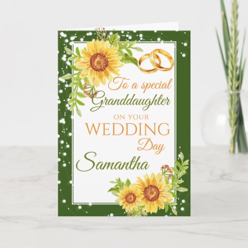 Granddaughter Bride Wedding Day Sunflower Card