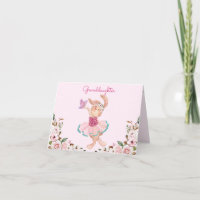Granddaughter Bunny Ballerina Pink Girly Floral