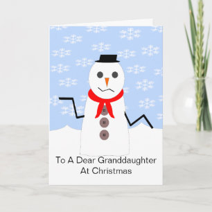 Granddaughter Christmas Card Snowman Design