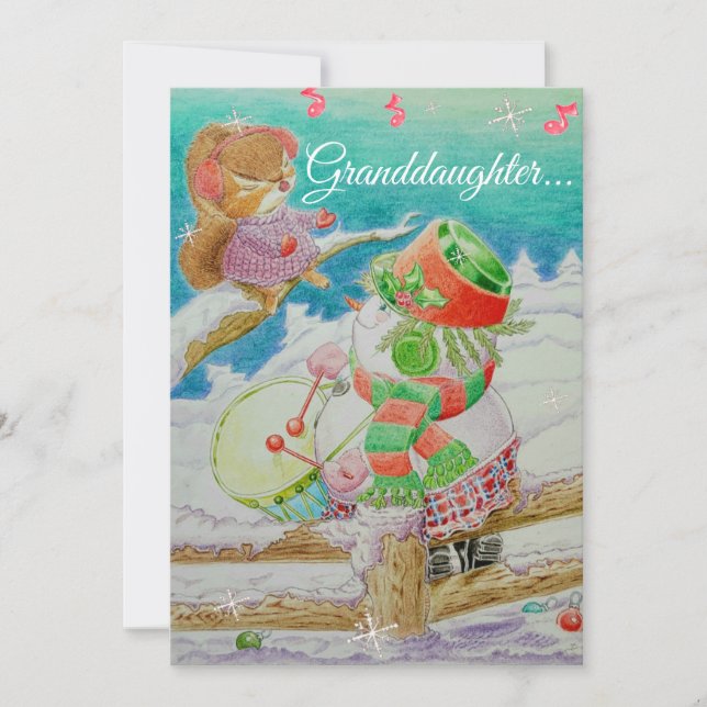 Granddaughter Christmas Greetings Card (Front)