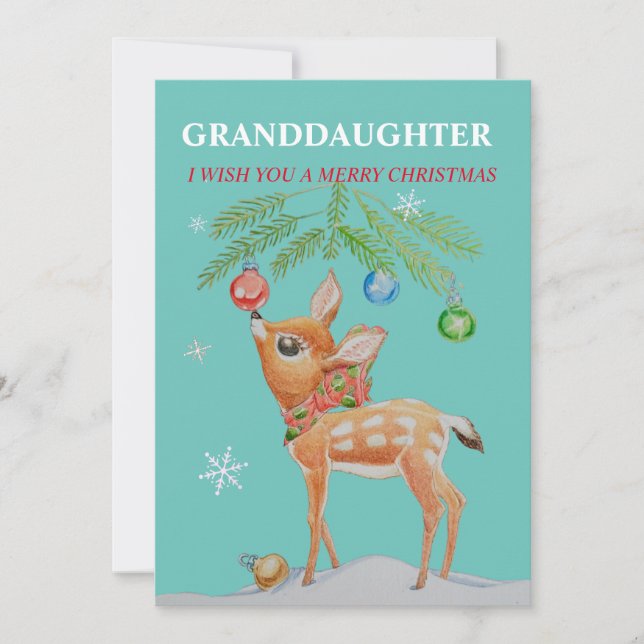 Granddaughter Christmas Holiday Card (Front)