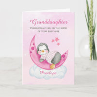 Granddaughter Congratulations A Baby Girl Penguin