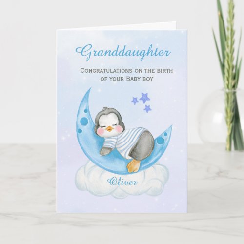 Granddaughter Congratulations A New Baby Boy  Card