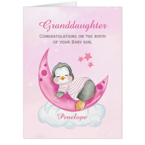 Granddaughter Congratulations New Baby Girl Jumbo Card