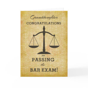 Granddaughter Congratulations Passing Bar Exam Card