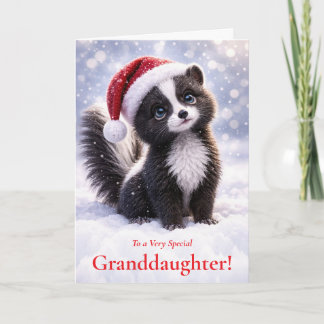 Granddaughter Cute Christmas Happy Holidays Skunk  Card