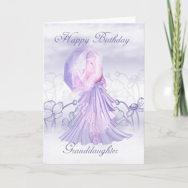 Granddaughter Cute Feminine Birthday Card (Front)