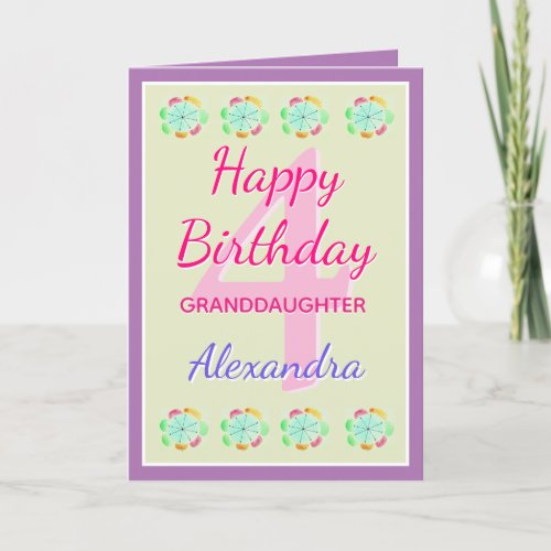 Granddaughter Cute Keepsake Birthday Card
