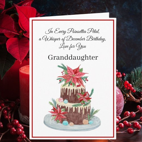 Granddaughter December Birthday Cake Poinsettias 