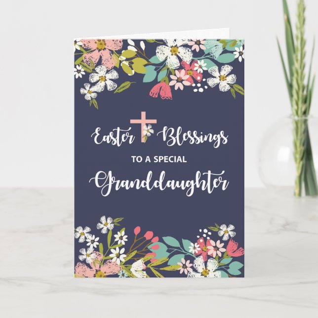 Granddaughter Easter Blessings of Risen Christ Card (Front)