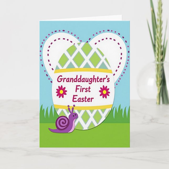 Granddaughter Easter Graphic Art Card (Front)