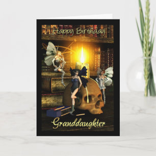 granddaughter, fairy lights - fairy birthday card