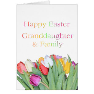Granddaughter + Family Happy Easter Tulip card