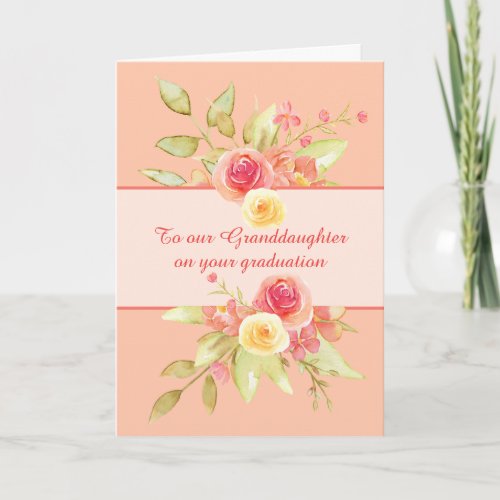 Granddaughter Feminine Bouquet Graduation Card