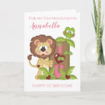 Granddaughter First Birthday Cute Lion Photo Card<br><div class="desc">Granddaughter First Birthday Cute Lion Photo Card</div>