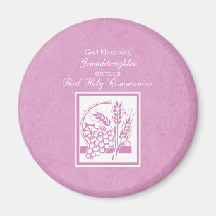 Granddaughter First Communion, Pink Magnet