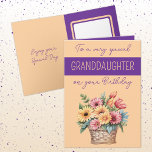 Granddaughter gerbera orange purple birthday card<br><div class="desc">Celebrate your amazing granddaughter’s birthday with this beautifully designed card featuring vibrant gerbera flowers! Bursting with cheerful colors, this heartfelt card is perfect for showing just how much she means to you. The elegant yet playful floral design adds a touch of warmth, making it a keepsake she’ll cherish. With “To...</div>