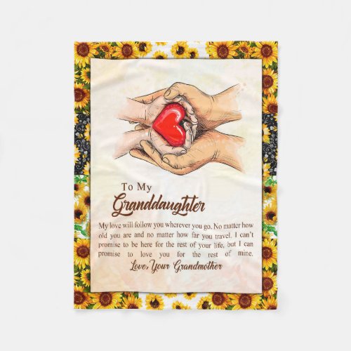 Granddaughter Gift  Love Grandmother Family Group Fleece Blanket