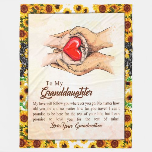 Granddaughter Gift  Love Grandmother Family Group Fleece Blanket