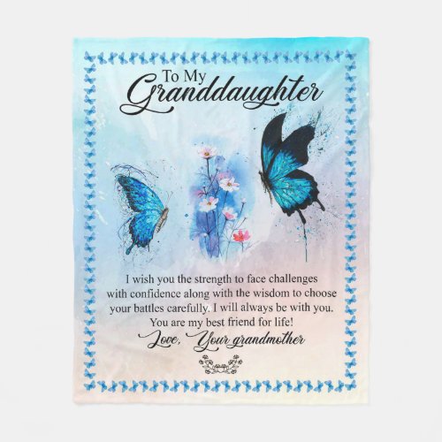 Granddaughter Gift  Love Grandmother Family Group Fleece Blanket