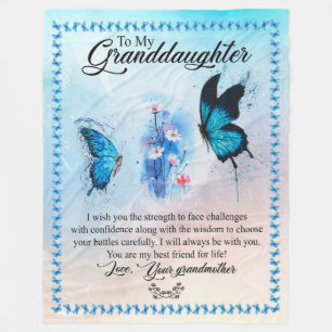 Granddaughter Gift   Love Grandmother Family Group Fleece Blanket
