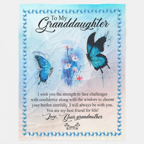 Granddaughter Gift  Love Grandmother Family Group Fleece Blanket