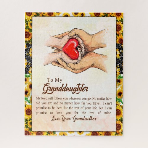 Granddaughter Gift  Love Grandmother Family Group Jigsaw Puzzle