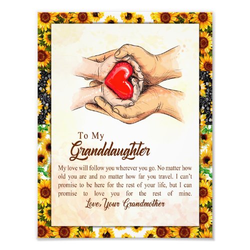 Granddaughter Gift  Love Grandmother Family Group Photo Print