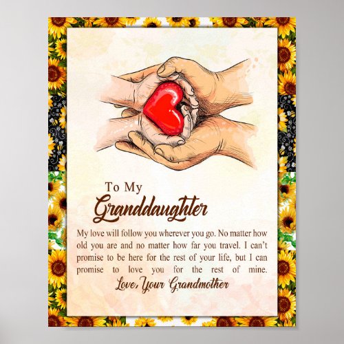 Granddaughter Gift  Love Grandmother Family Group Poster