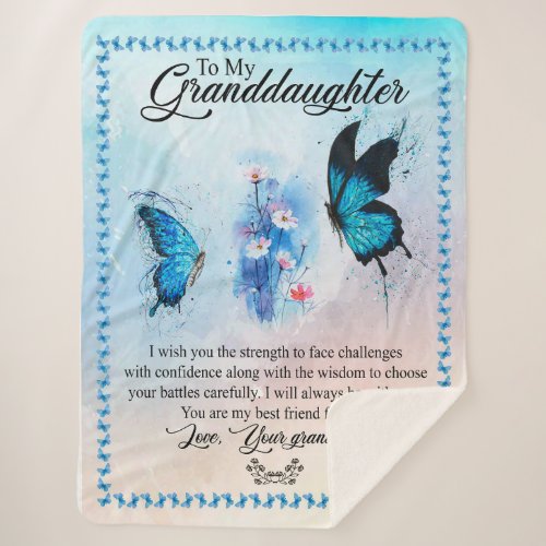 Granddaughter Gift  Love Grandmother Family Group Sherpa Blanket