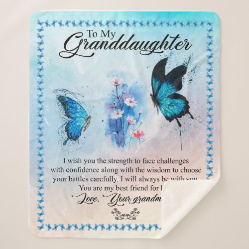 Granddaughter Gift  Love Grandmother Family Group Sherpa Blanket