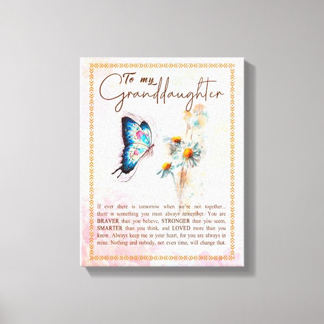 Granddaughter Gifts | From Grandpa Grandma Family Canvas Print (Front)