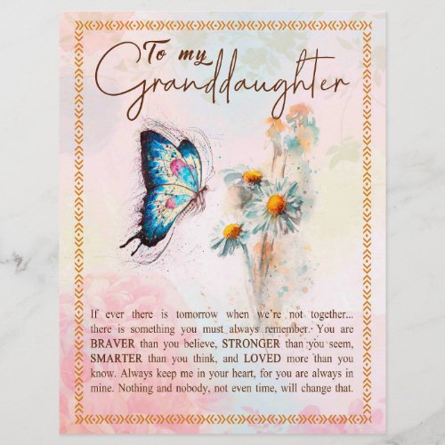 Granddaughter Gifts  From Grandpa Grandma Family Letterhead