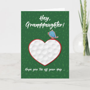 Granddaughter Golf Sports Heart Valentine Preteen Card