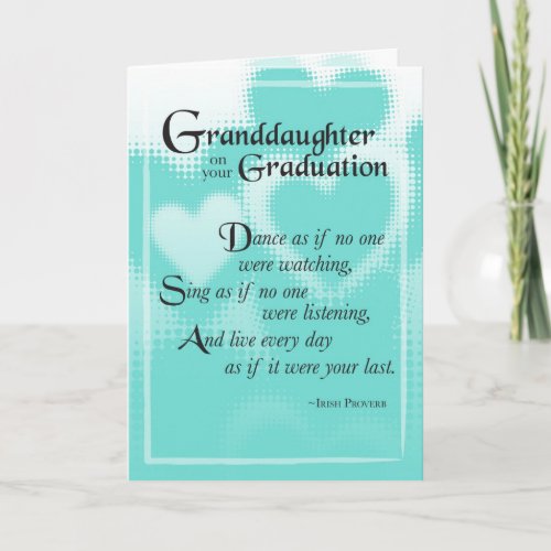 Granddaughter Graduation Dance Card