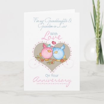 Granddaughter & Grandson-in-law Anniversary Card W by moonlake at Zazzle