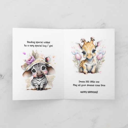 Granddaughter grandson safari jungle birthday wish card