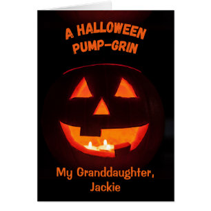 Granddaughter Halloween Cute Jack o' Lantern Cards