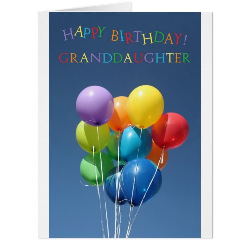 Granddaughter happy balloon birthday