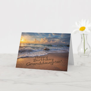 Granddaughter Happy Birthday Beach and Ocean Card