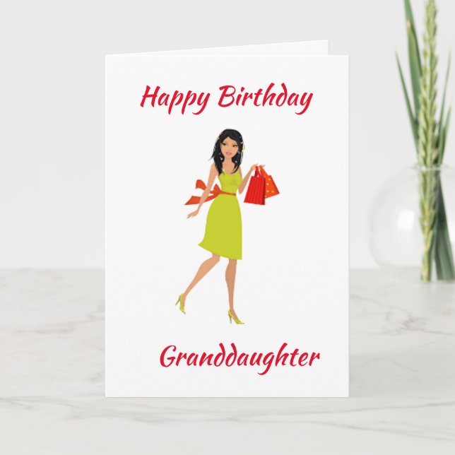 ‘GRANDDAUGHTER’ HAPPY BIRTHDAY CARD (Front)