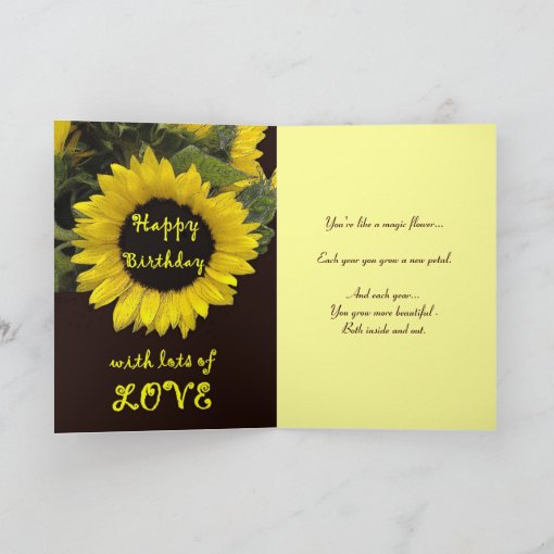 Granddaughter Happy Birthday Cheerful Sunflower Card Zazzle