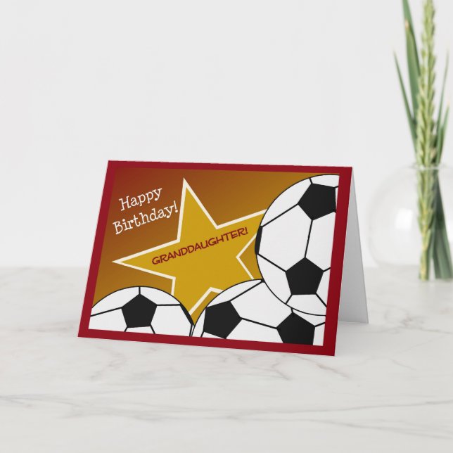 Granddaughter - Happy Birthday Soccer Fan Card (Front)