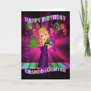 Granddaughter Happy Birthday with Cute little Cuti Card