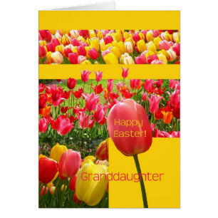 Granddaughter Happy Easter Tulip card