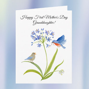 Granddaughter Happy First Mother’s Day Bluebird Card