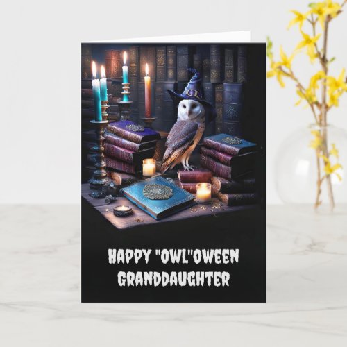 Granddaughter Happy Halloween Cute Magical Owl Card