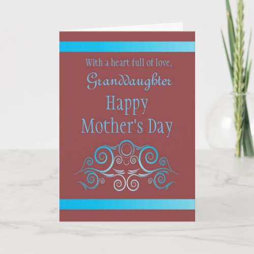 Granddaughter  Happy Mothers Day _ Graphic Swirl Card