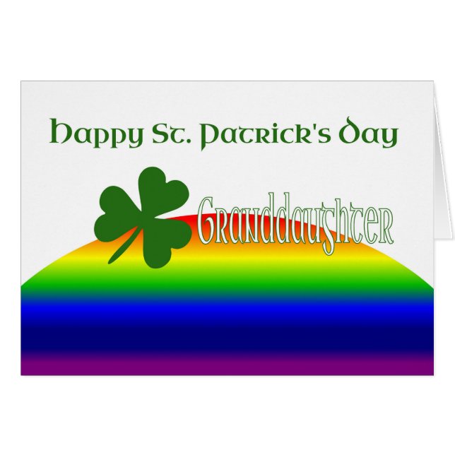 Granddaughter Happy St. Patrick's Day Cards (Front Horizontal)