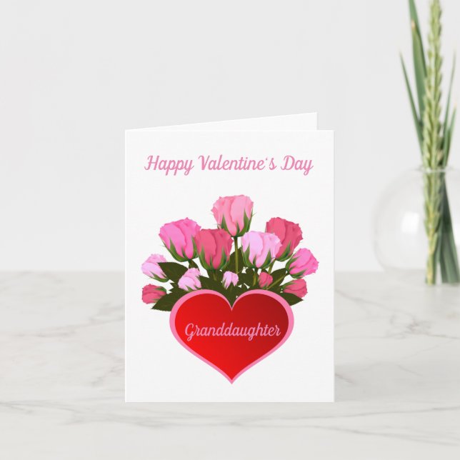 Granddaughter Happy Valentine's Day Card (Front)